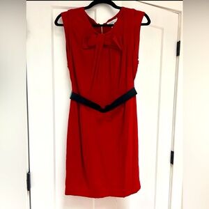Sandro Paris Red Dress with Bow Detail